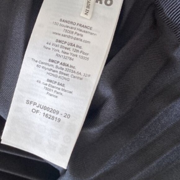 Sandro Velna Velvet-Detail Pleated Skirt XS 0/XS - Picture 12 of 16